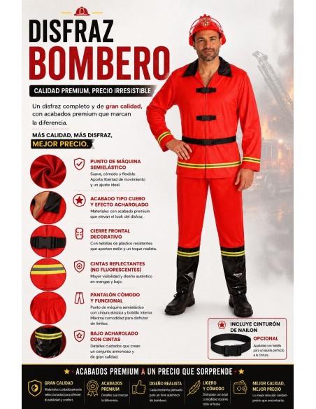 Costume da pompiere Taglia L | Costumi per adulti Il Re del Carnevale